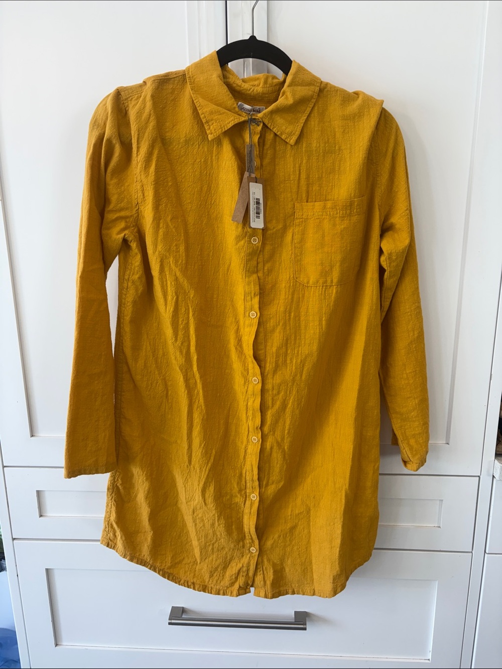 Sunchild Mustard Yellow Button-Front Beach Shirt